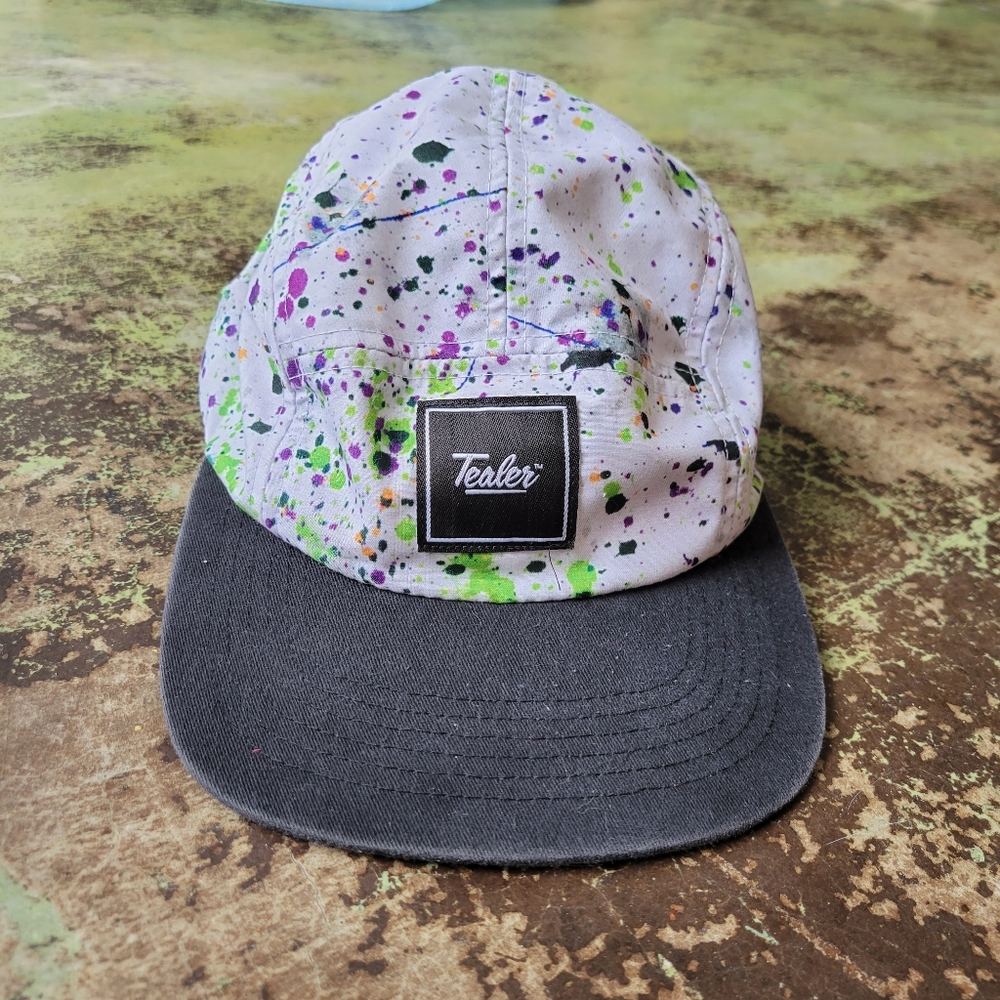 Tealer fitted hat, paint splatter print